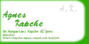 agnes kapche business card